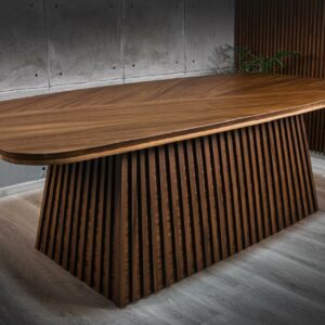 Mesa de comedor Mónaco en parota veteada para 8 personas