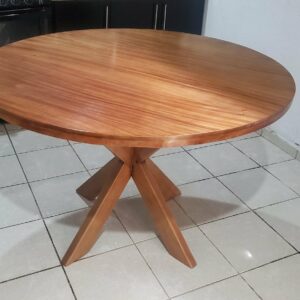 Mesa de Comedor circular Olmo en parota para 4 personas 120cm