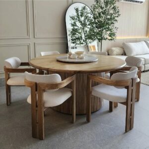 Comedor redondo en parota para 6 personas MIAMI